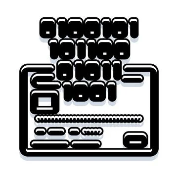 Financial data security with binary code on card イラスト素材