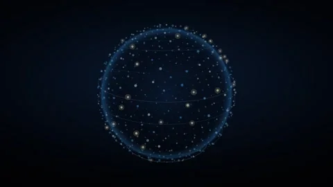 Financial Data Sphere Loop - Blue Global Network Market Backdrop 動画素材 341955510