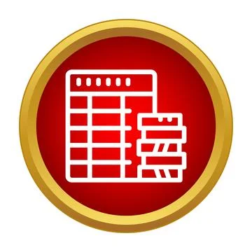 Financial data spreadsheet with stacked coins icon 스톡 일러스트