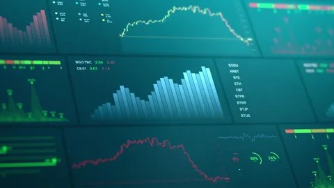 Financial data statistics dynamic diagrams or charts. Stock market, global Stockbeeldmateriaal 156032273
