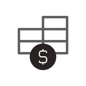Financial Data Table with Currency Symbol Icon Stock Illustration