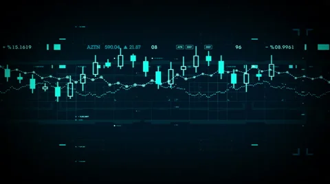Financial Data Tracking Blue Video stock 61044838