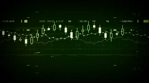Financial Data Tracking Green Stock Footage 61044995