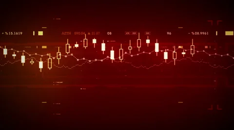 Financial Data Tracking Red Stock Footage 61045023