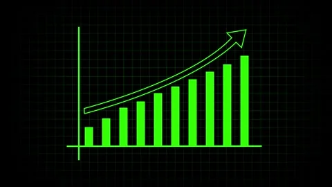 Financial data visualization. Digital technology bar graph with success sta.. Stock Footage 314301364