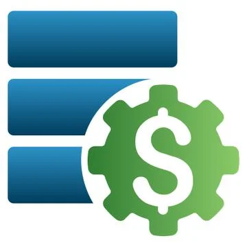 Financial Database Options Gradient Vector Icon Illustrazione stock