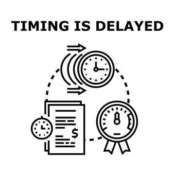 Financial deadline missing, business timing delay concept Stock Illustration