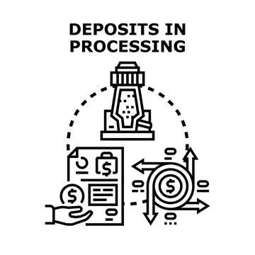 Financial deposits processing and wealth management concept Stock Illustration