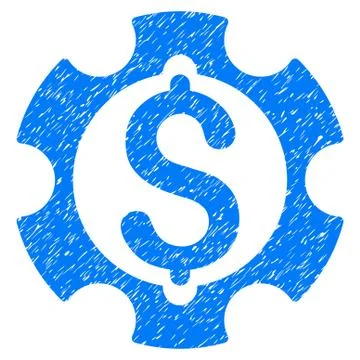 Financial Development Gear Grainy Texture Icon Stock Illustration