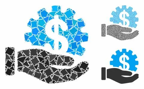 Financial development gear hand Composition Icon of Joggly Elements Illustrazione stock
