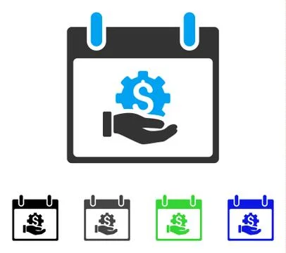Financial Development Hand Calendar Day Flat Icon 스톡 일러스트
