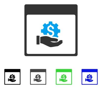Financial Development Hand Calendar Page Flat Icon Illustrazione stock