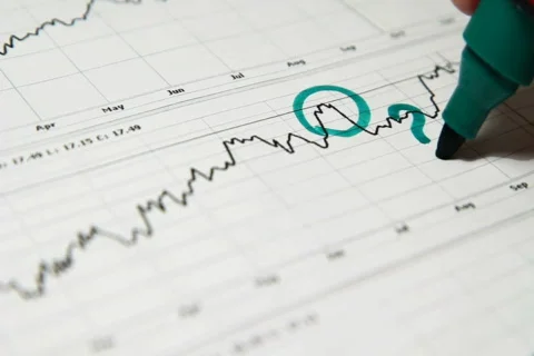 Financial diagram analyse - share price index Stock Footage