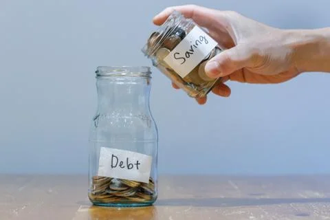 Financial Difficulty - Having Bigger Debt Than Saving Stock Photos
