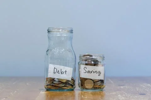 Financial Difficulty - Having Bigger Debt Than Saving Stock Photos