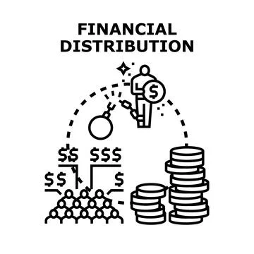 Financial distribution concept balancing wealth and debt Stock Illustration
