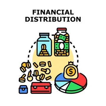 Financial distribution concept saving money investing illustration Stock Illustration