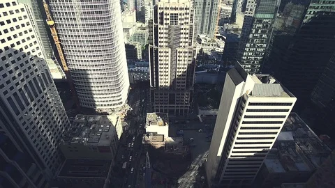 Financial district aerial view Stock Footage 86234585