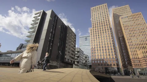 Financial District Amsterdam Stock Footage 99746977