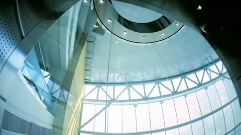 Financial District Descending City Elevator, Dubai Stock Footage 21998138