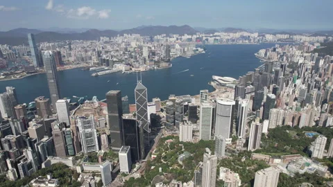 Financial district drone point of view Stock Footage 171654282