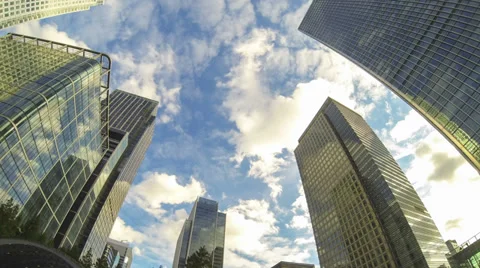 Financial District in London, Time Lapse Stock Footage