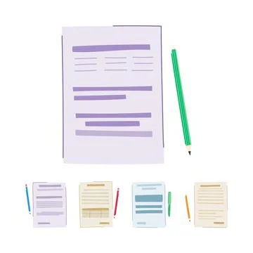 Financial document analysis concept with various papers Stock Illustration