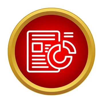 Financial document analysis report pie chart icon Stock Illustration