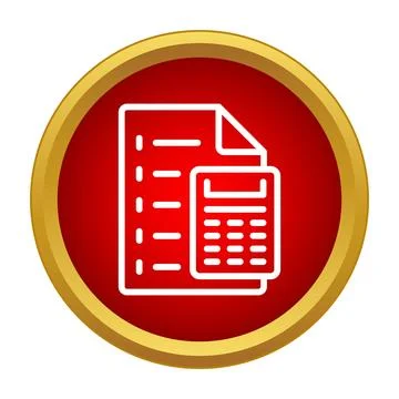 Financial document and calculator icon for accounting Stock Illustration
