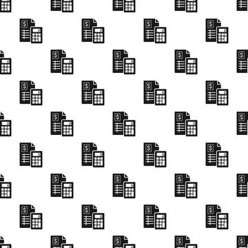 Financial document and calculator seamless pattern 스톡 일러스트