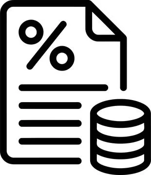 Financial Document and Coin Stack Icon Representing Interest Rates and Inve.. Stock-Illustration