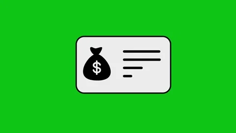 Financial document approval process animation with money bag icon on green .. 스톡 동영상 346496838