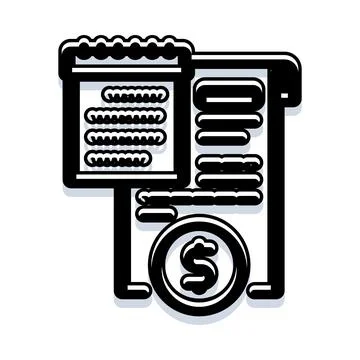Financial document bill and invoice payment concept Stockillustratie