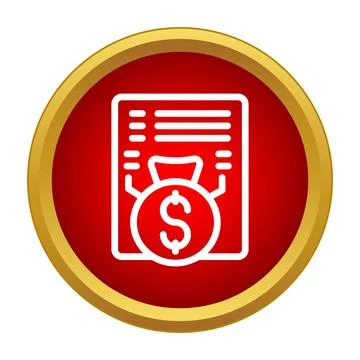 Financial document displaying money bag and dollar coin Stock Illustration