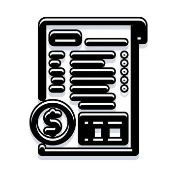 Financial document with dollar sign icon illustration Stock Illustration
