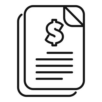Financial document with dollar sign representing invoice or bill Stock Illustration