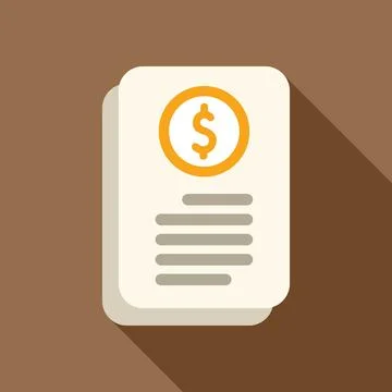 Financial document with dollar sign representing business report Stock Illustration
