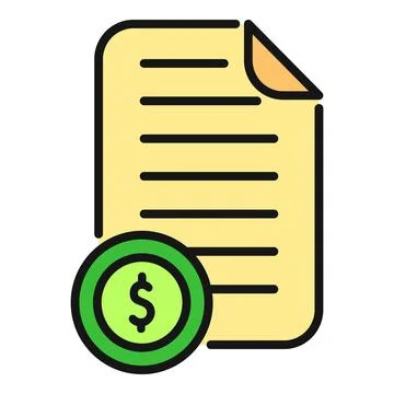 Financial document with dollar sign representing payment or invoice Stockillustratie