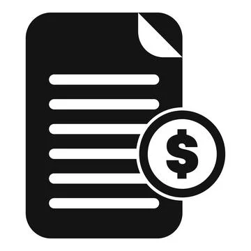 Financial document with dollar symbol representing payment or invoice Illustrazione stock
