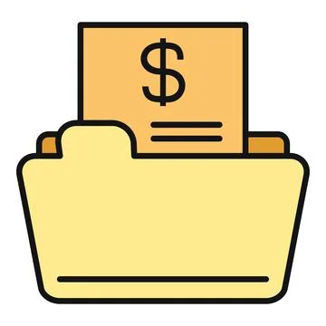 Financial document folder holding a dollar bill Stock Illustration