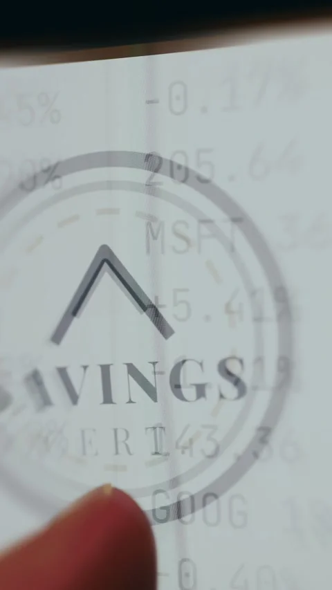 Financial document highlighting savings and reference indices Stock Footage 335924793