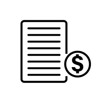 Financial document icon and dollar coin. Accounting document. Vector. イラスト素材