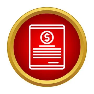 Financial document icon representing money and billing operations Illustrazione stock