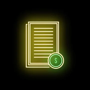 Financial document icon showing bill and payment Stock Illustration