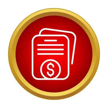 Financial document icon showing billing and income 스톡 일러스트