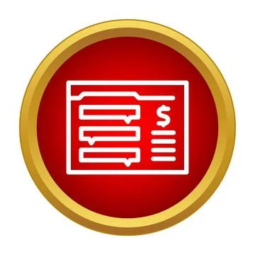 Financial document icon showing dollar sign and data Illustrazione stock