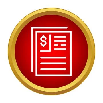 Financial document icon showing dollar symbol and text Stock Illustration