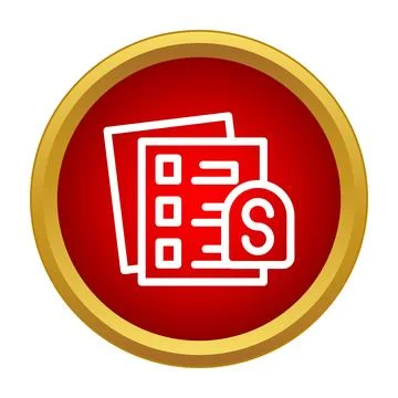 Financial document icon showing payment or invoice Illustrazione stock