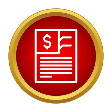 Financial document icon showing report and dollar sign Stock Illustration