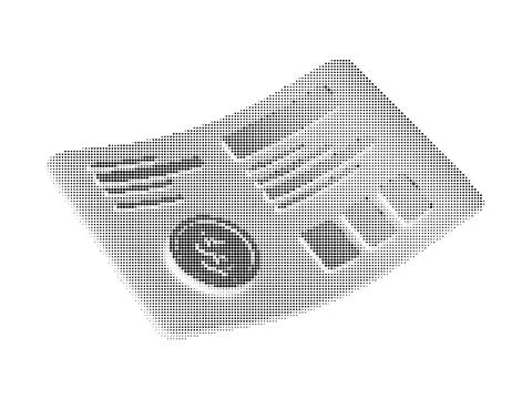 Financial document invoice symbol designed with black halftone dots. Stock Illustration